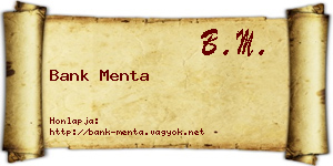 Bank Menta névjegykártya